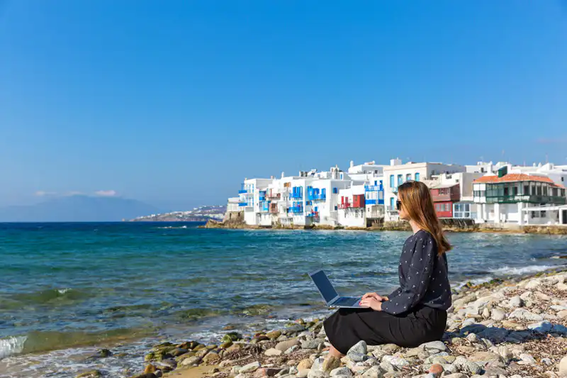 Luxury digital nomads in Mykonos